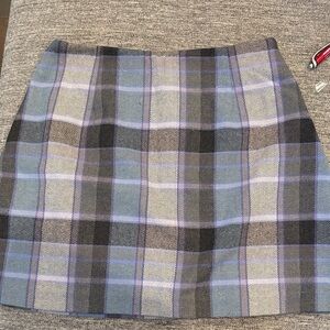 The Limited Plaid Mini Skirt in Blue, Gray & Lavender